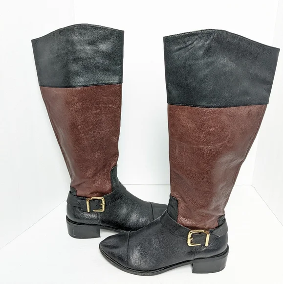 Vince Camuto two tone leather boots - Picture 1 of 16